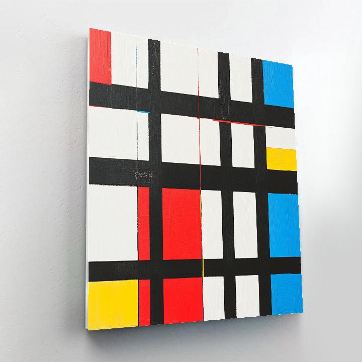 Piet Mondrian Inspired City Architecture Grid DIY paint by numbers