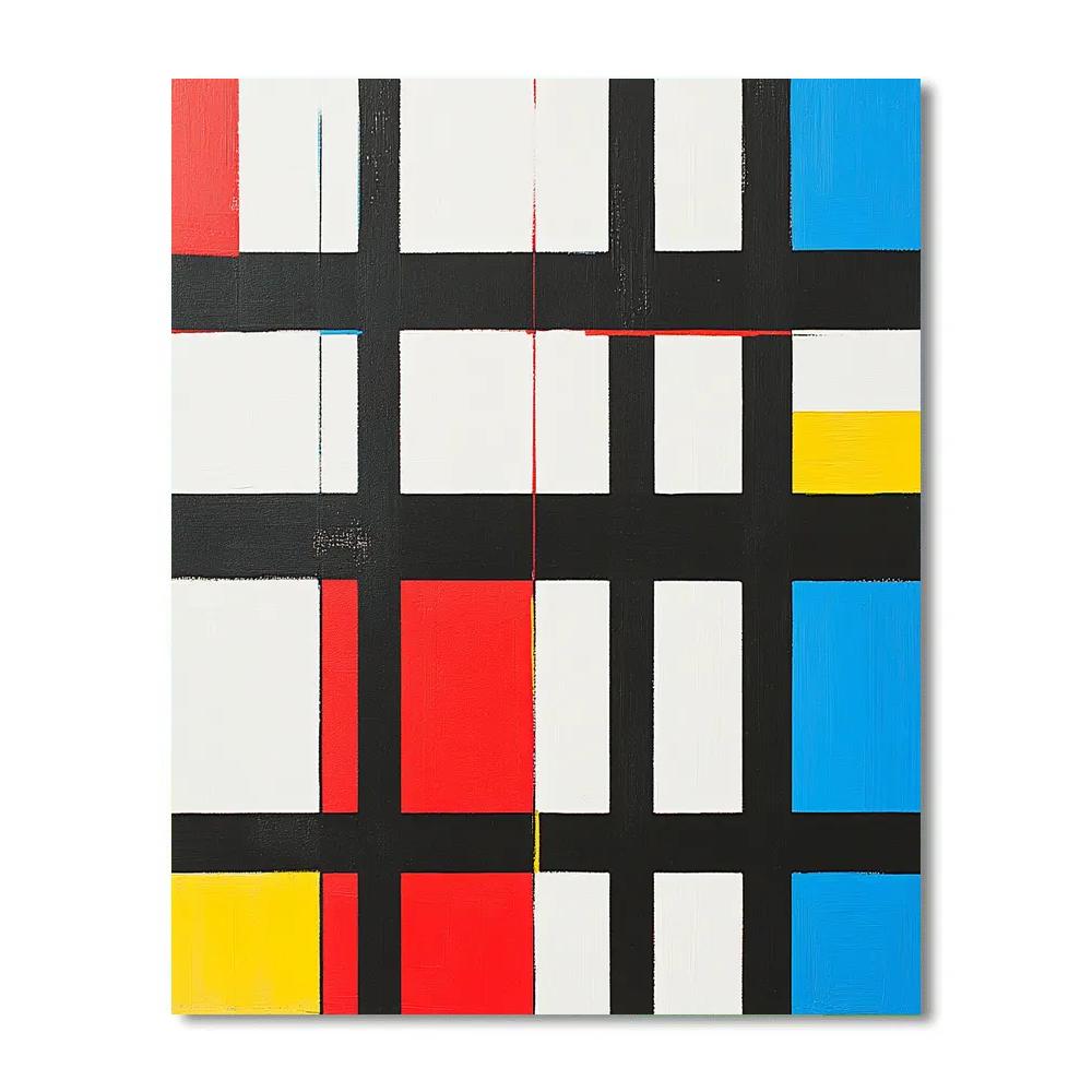 Piet Mondrian Inspired City Architecture Grid DIY paint by numbers