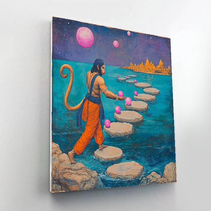 Bridge Of Comets With Hanuman Paint by numbers art