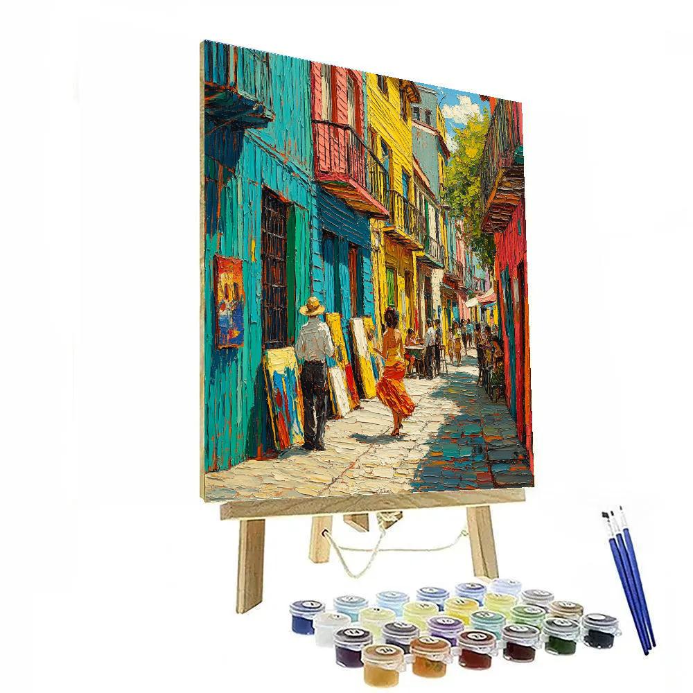 Colorful Facades At La Boca Caminito Buenos Aires Argentina Number painting