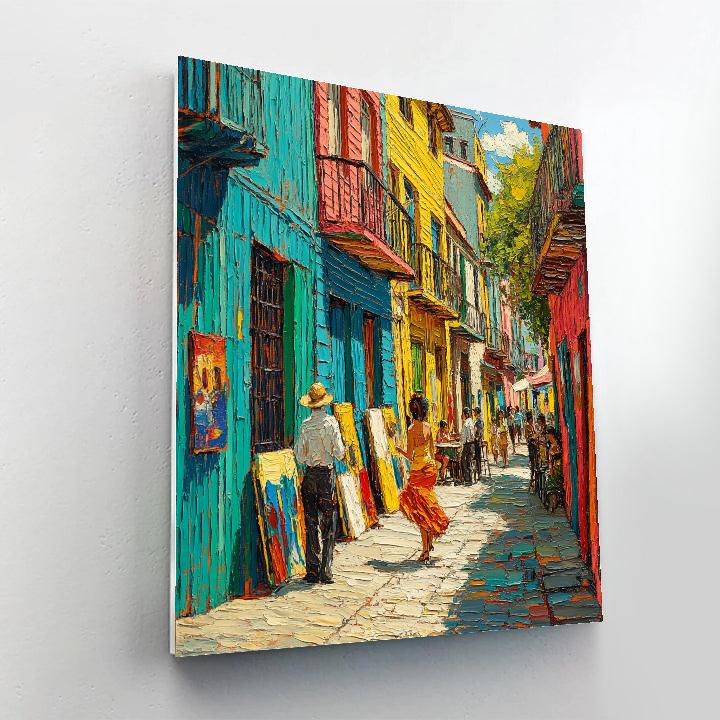Colorful Facades At La Boca Caminito Buenos Aires Argentina Number painting
