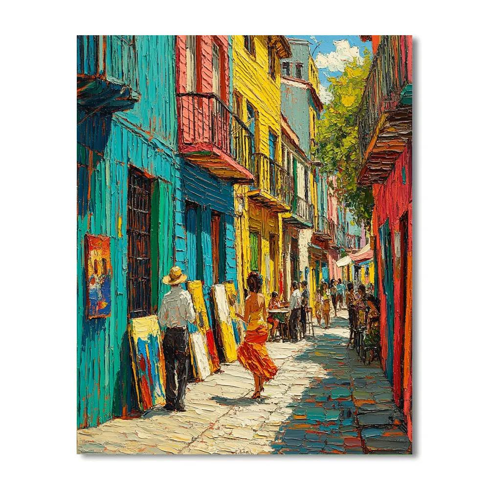 Colorful Facades At La Boca Caminito Buenos Aires Argentina Number painting