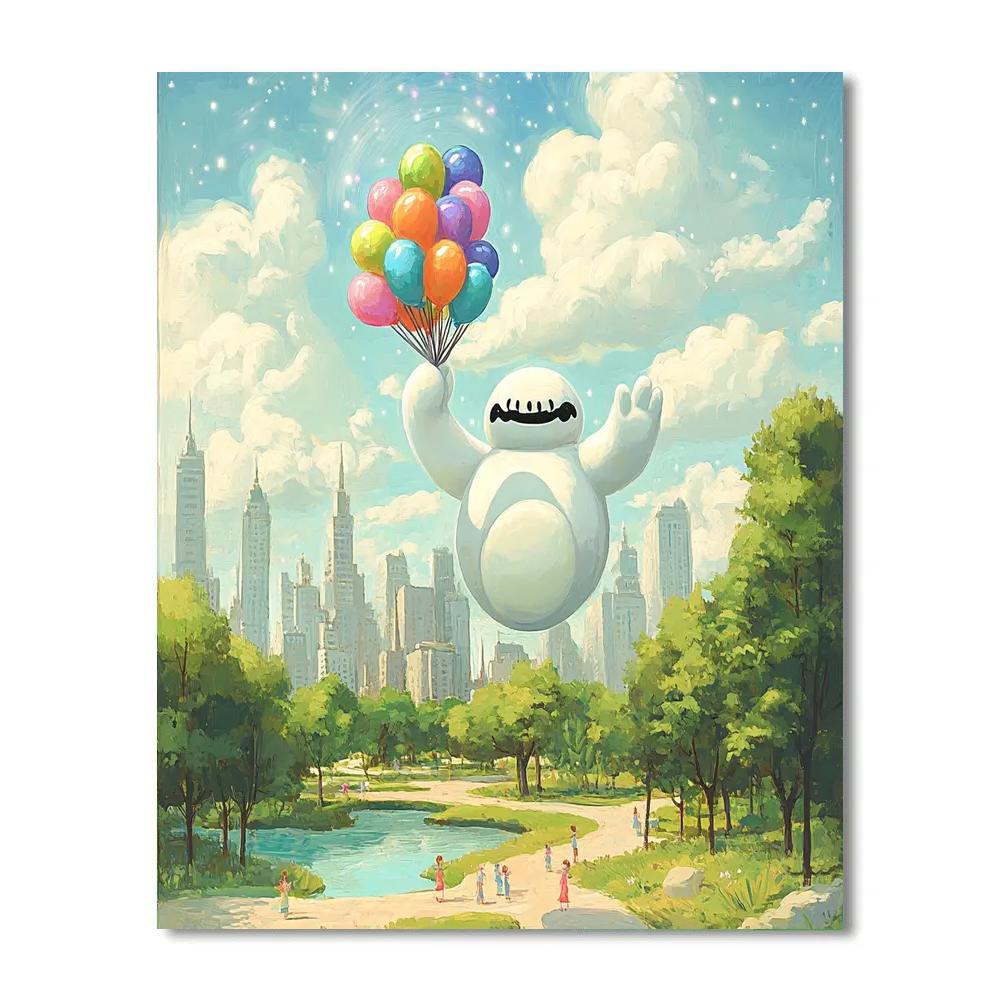 Baymax Balloon Cloud Rescue Practice paint by number