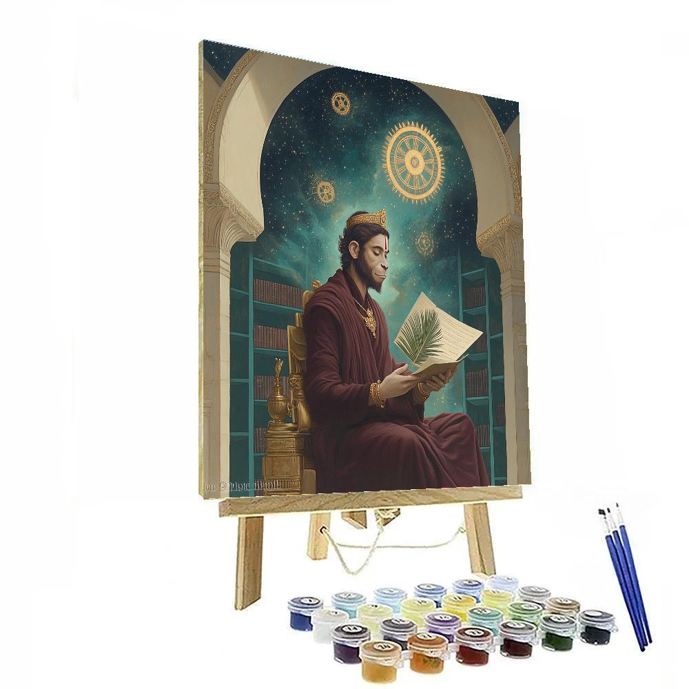 Hanuman In The Clockwork Nebula Library Paint by numbers art