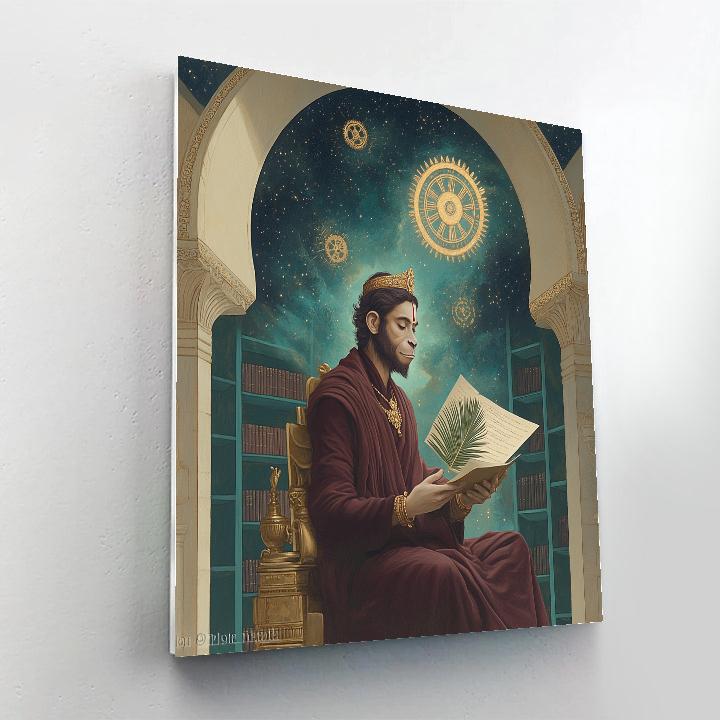 Hanuman In The Clockwork Nebula Library Paint by numbers art