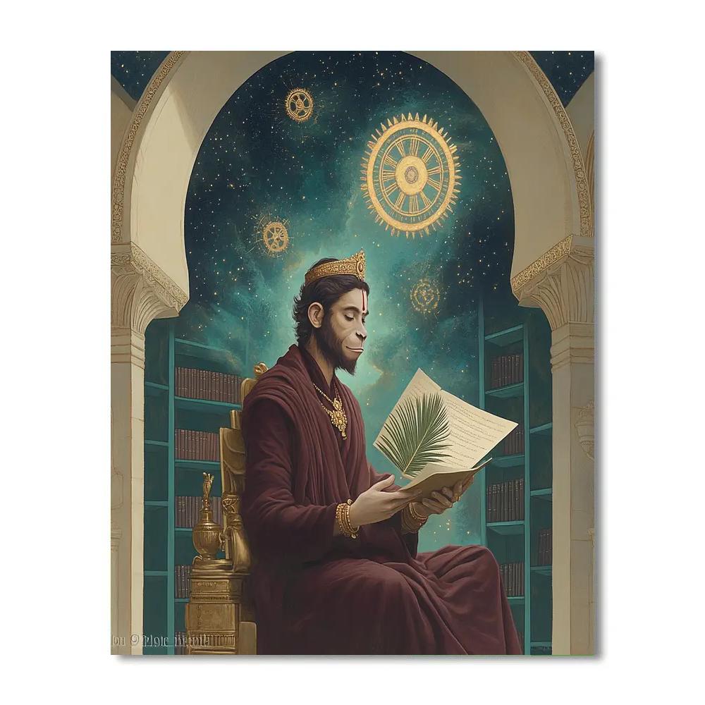 Hanuman In The Clockwork Nebula Library Paint by numbers art