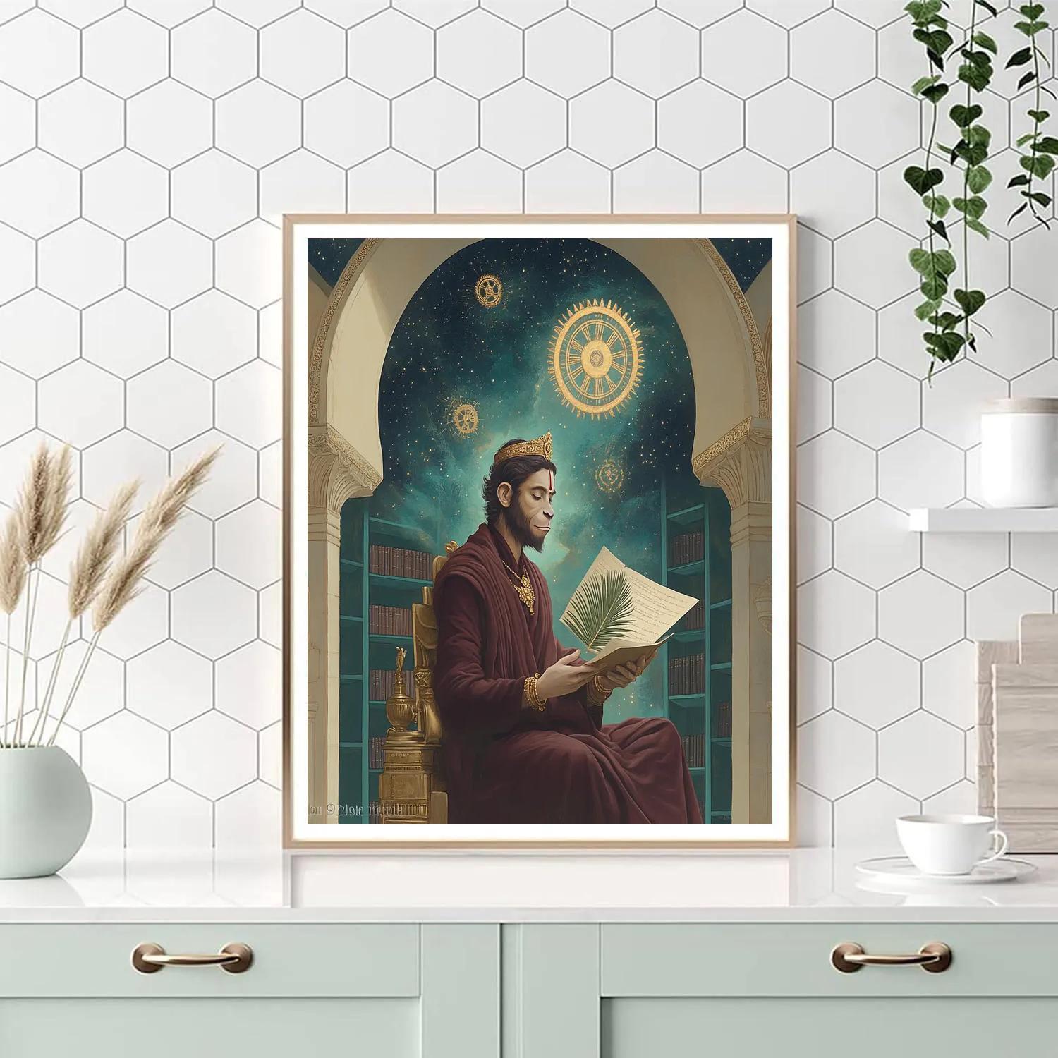 Hanuman In The Clockwork Nebula Library Paint by numbers art