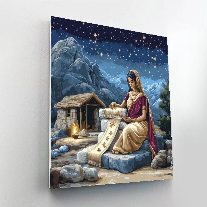 Mountain Weaver Parvati With Star Thread Numbered painting kits