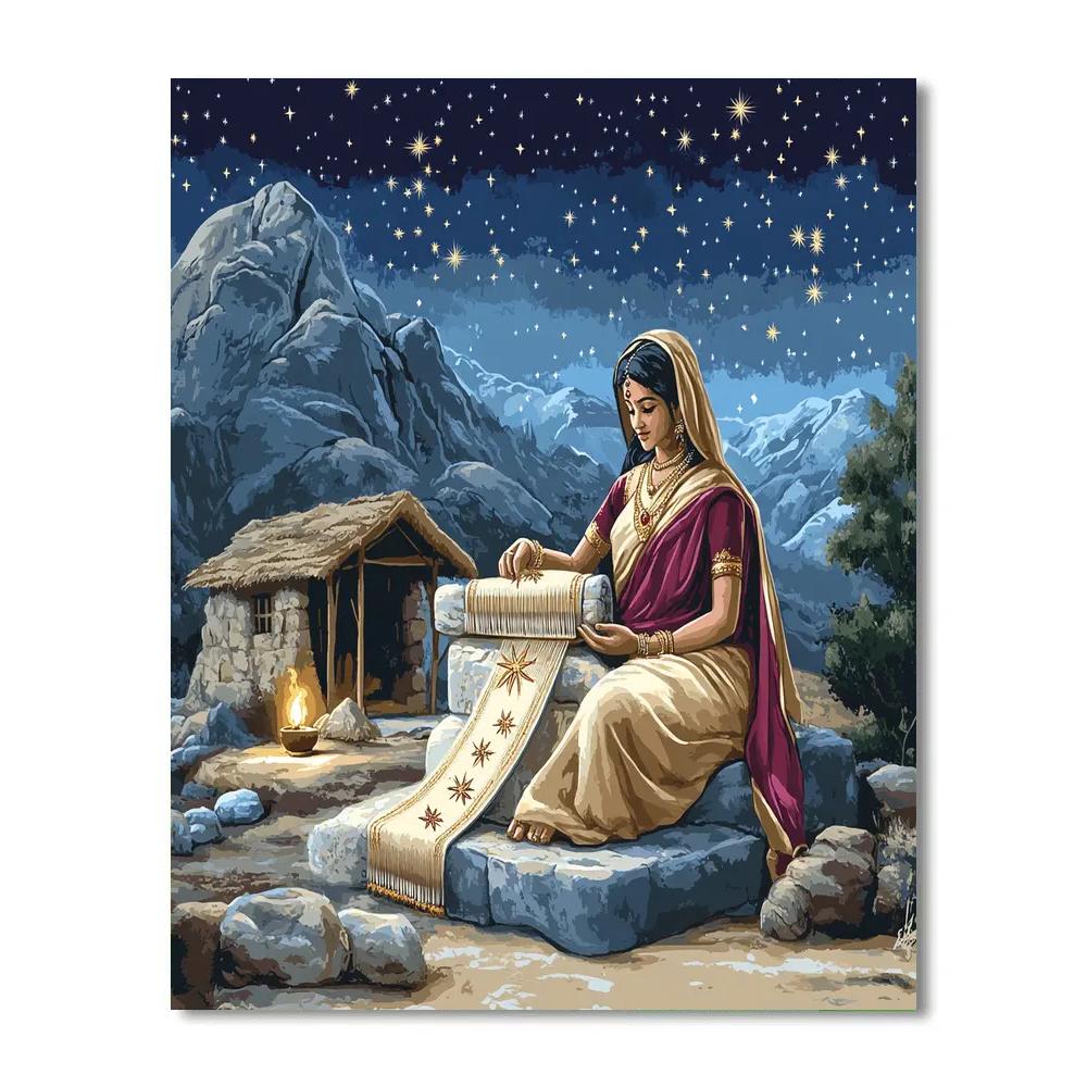 Mountain Weaver Parvati With Star Thread Numbered painting kits