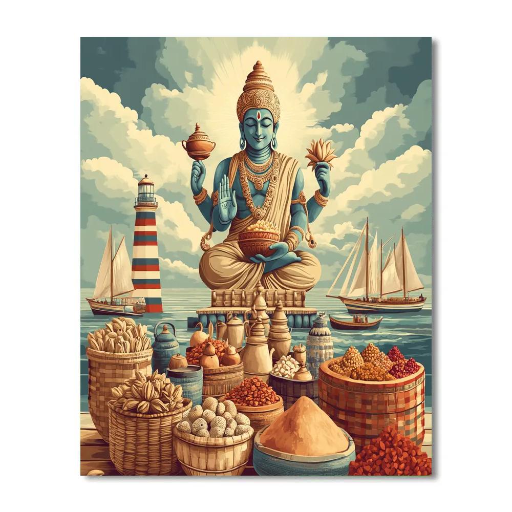 Harbor Market Under Brahma Protection paint by number