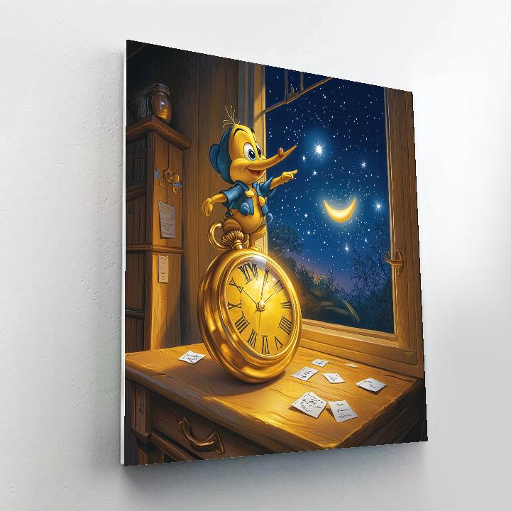 Jiminy Cricket Pocket Watch Star Lesson Paint by numbers art