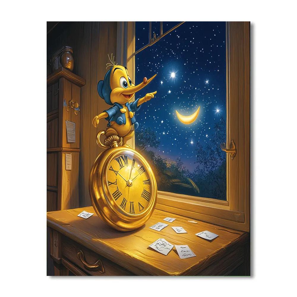 Jiminy Cricket Pocket Watch Star Lesson Paint by numbers art