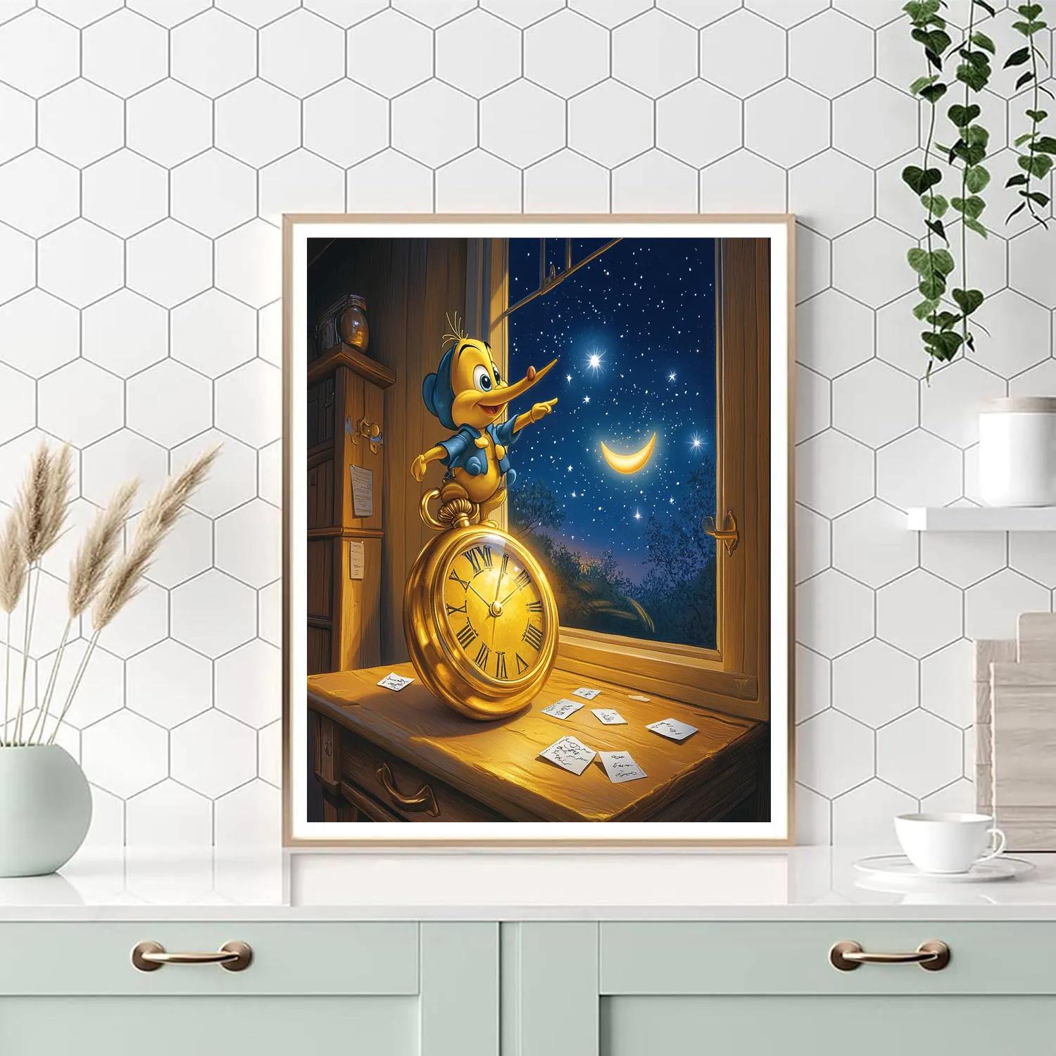Jiminy Cricket Pocket Watch Star Lesson Paint by numbers art