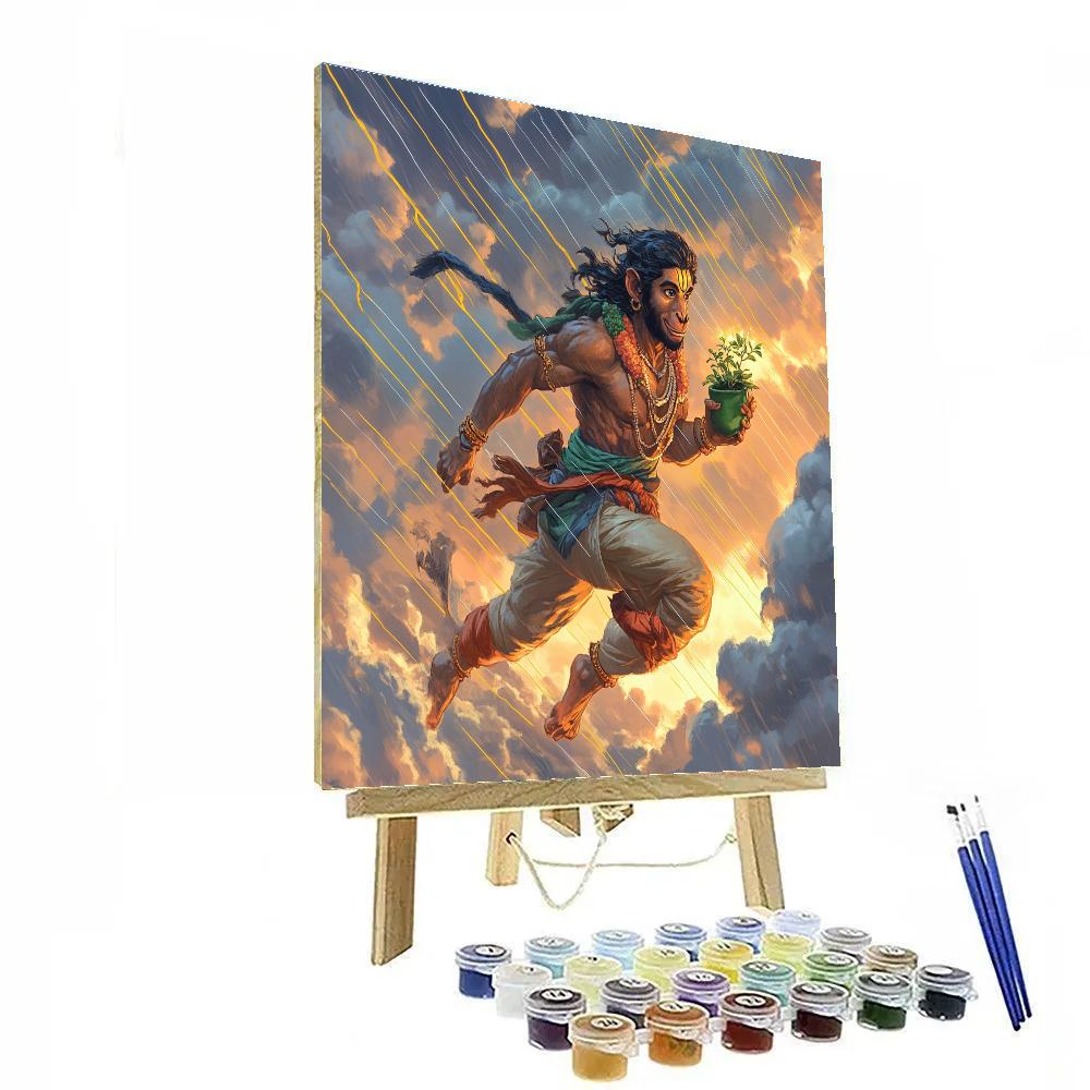Raincloud Sprint Hanuman DIY paint by numbers
