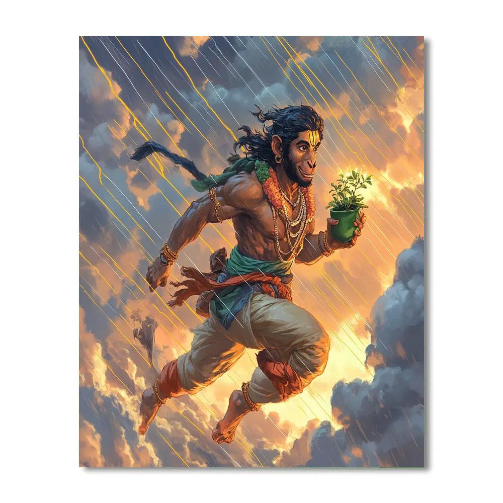 Raincloud Sprint Hanuman DIY paint by numbers