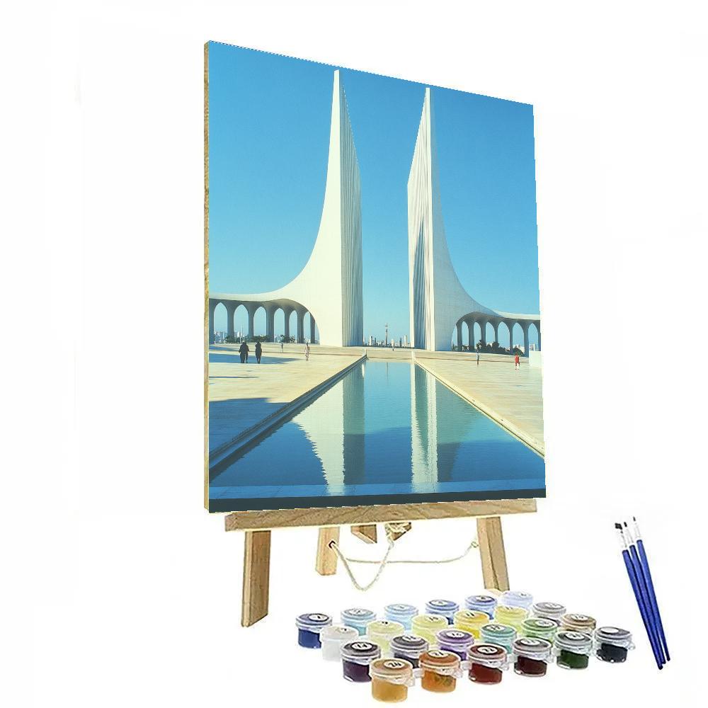 Modernist Lines Of Brasilia Cathedral Plaza Brasilia Brazil Paint by numbers art