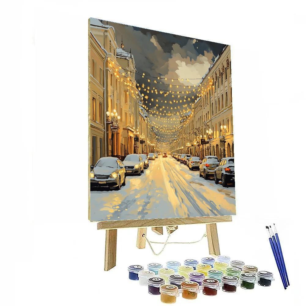 Winter Lights On Nevsky Prospect Saint Petersburg Russia Numbered painting kits