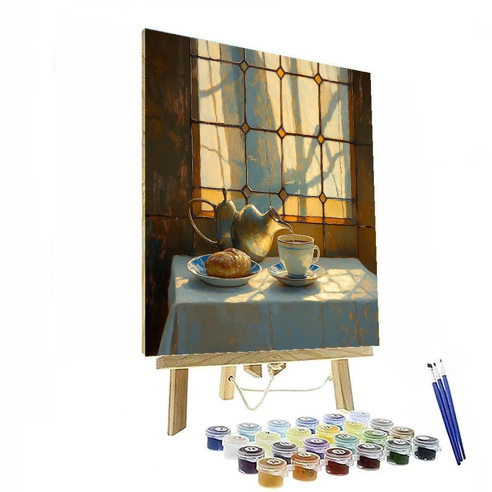 Johannes Vermeer Inspired Morning Coffee By The Window painting number kit