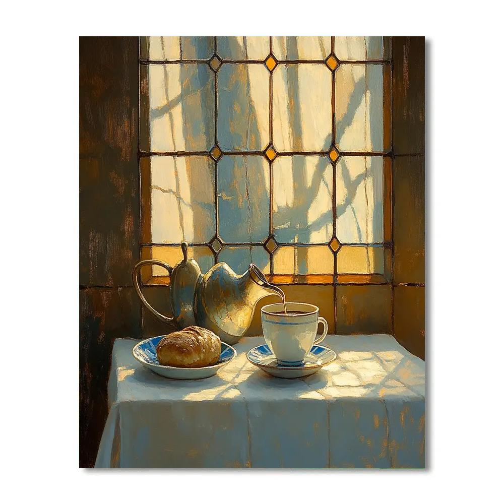 Johannes Vermeer Inspired Morning Coffee By The Window painting number kit