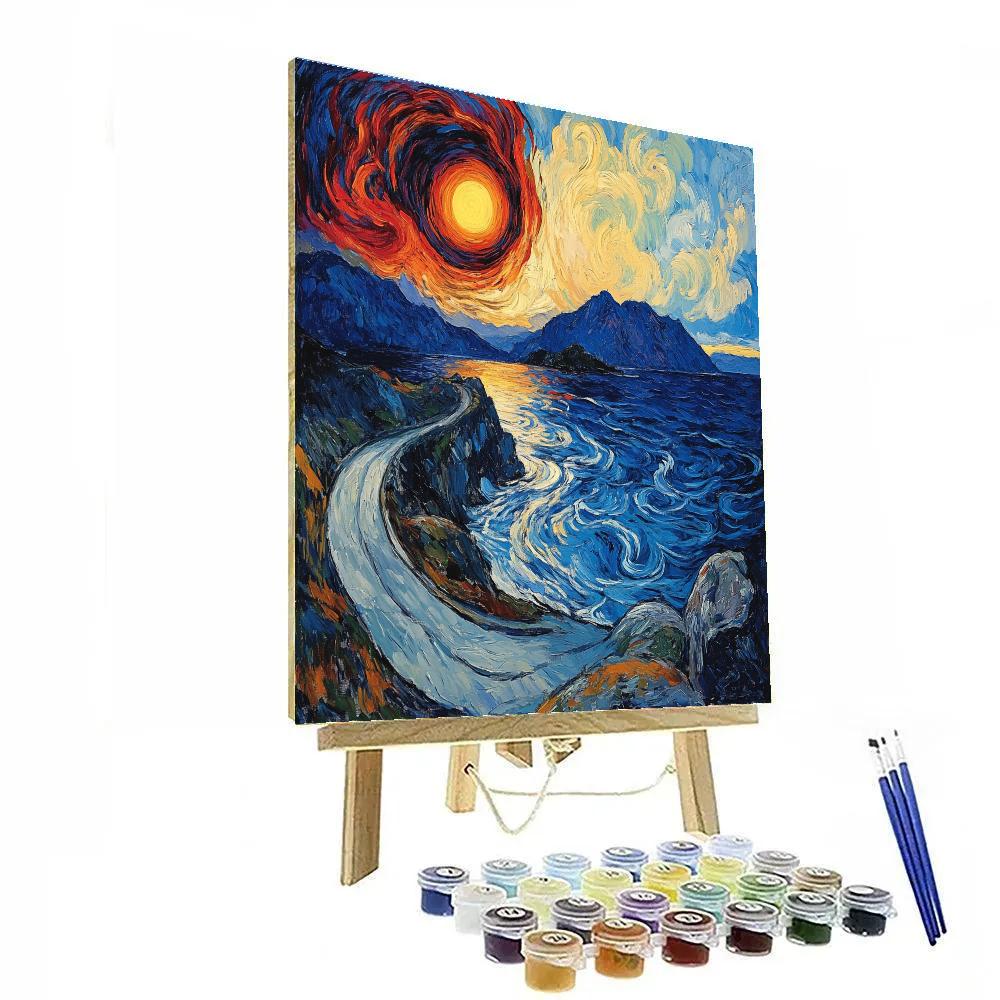 Edvard Munch Inspired Eclipse Over Trembling Fjord Numbered painting kits
