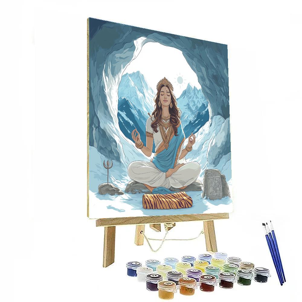 Parvati In The Snow Cave Meditation DIY paint by numbers