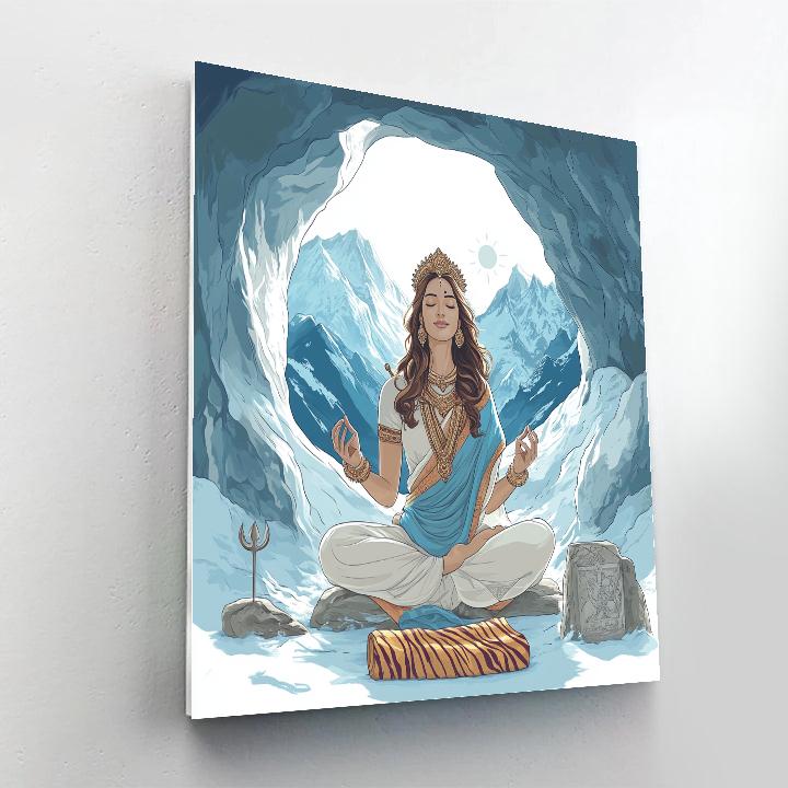 Parvati In The Snow Cave Meditation DIY paint by numbers