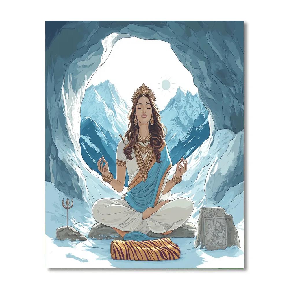 Parvati In The Snow Cave Meditation DIY paint by numbers