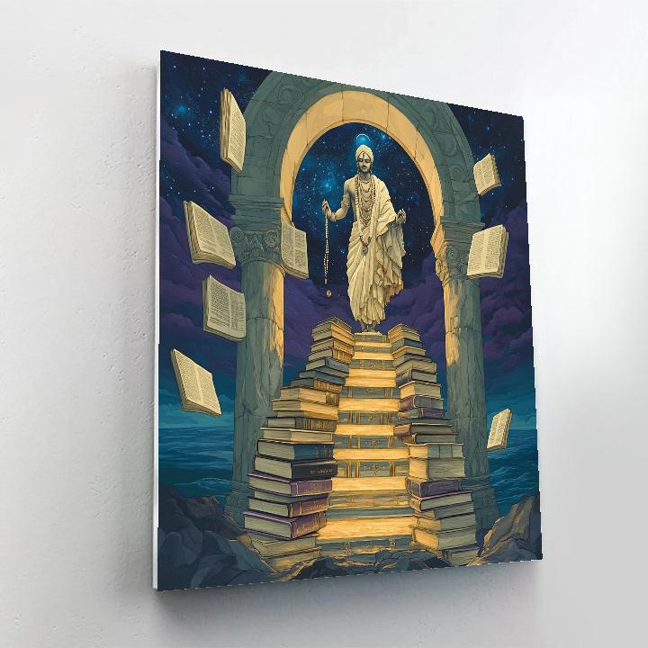 Brahma Library Staircase Of Light paint by numbers