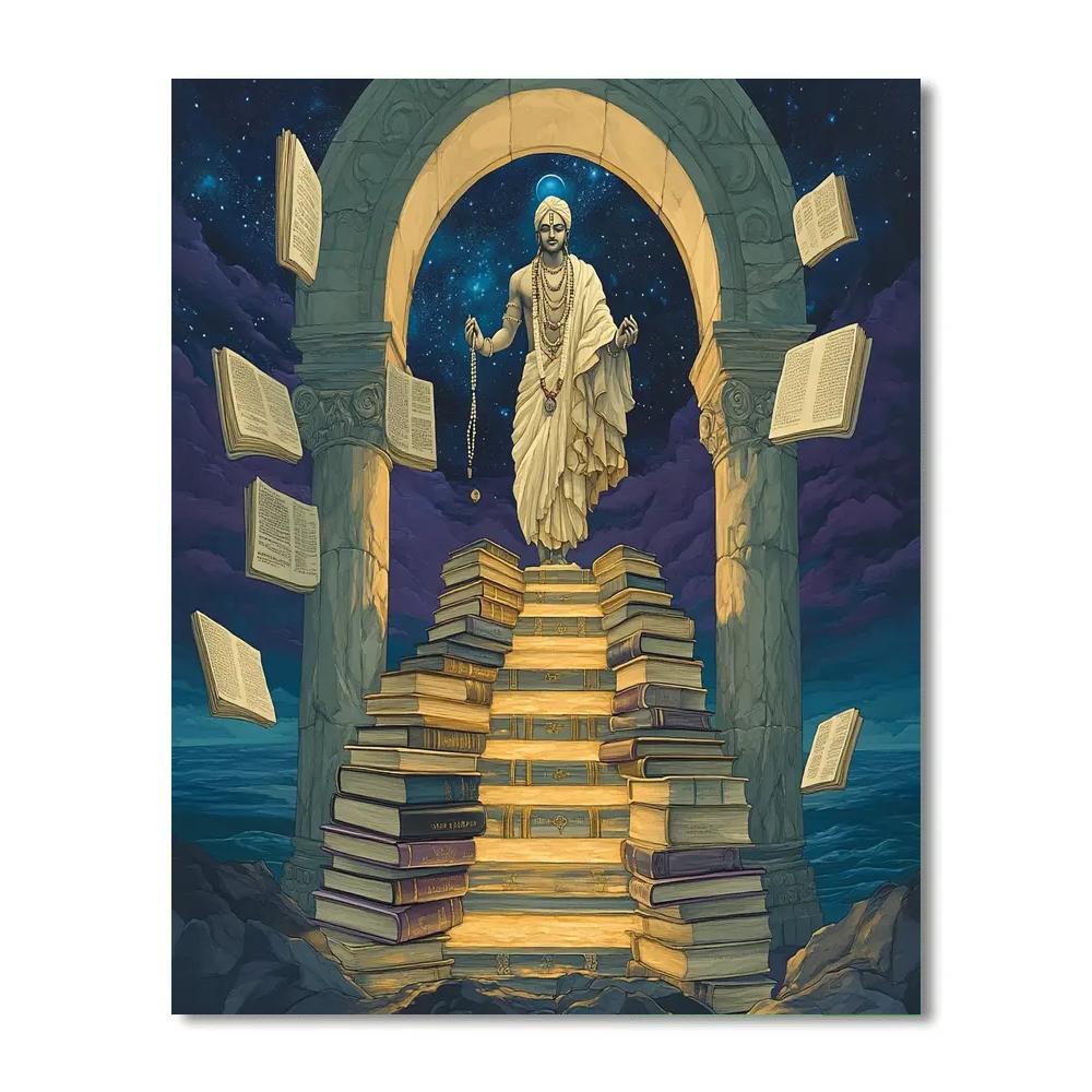 Brahma Library Staircase Of Light paint by numbers