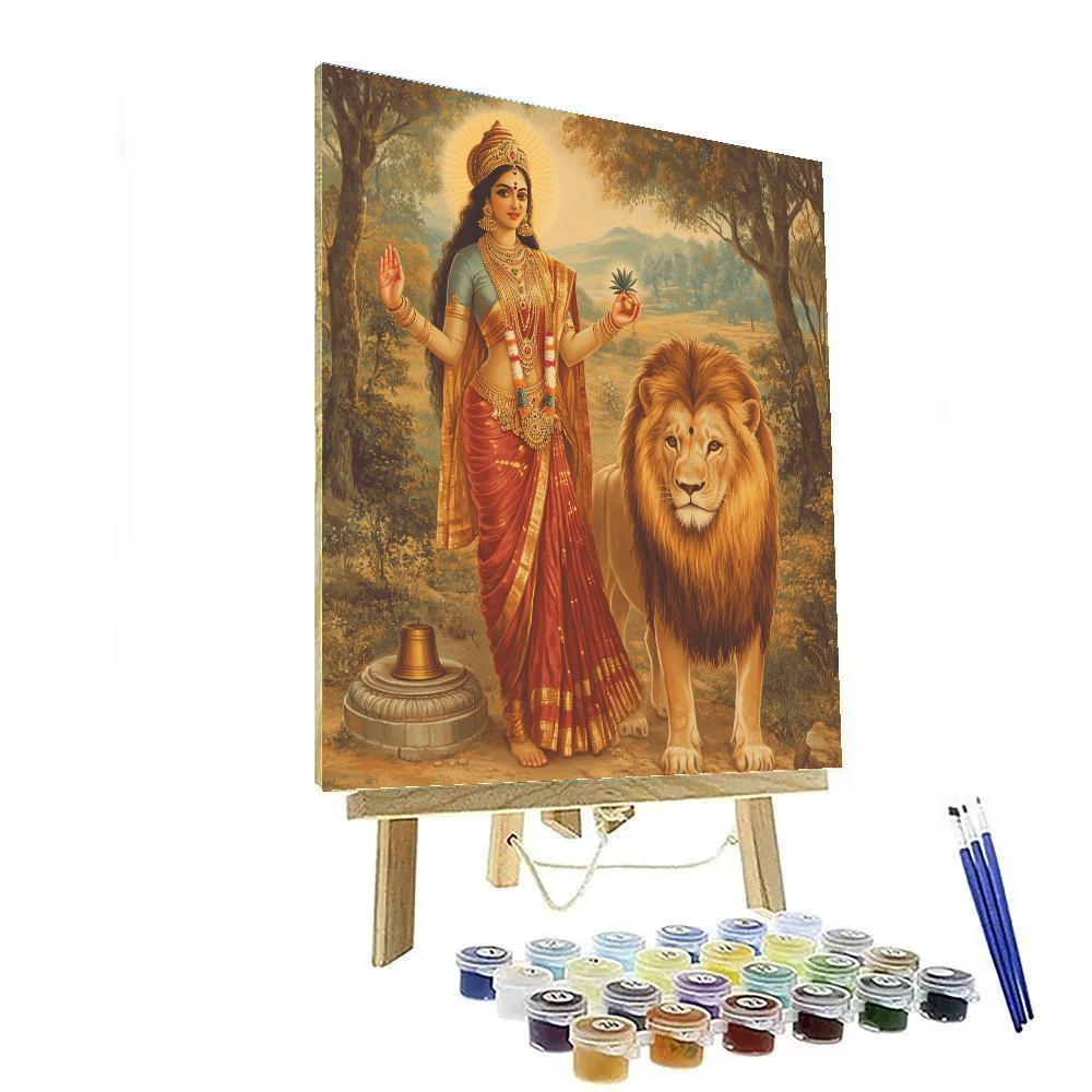 Parvati With The Lion Of Gentle Courage Painting by numbers kit