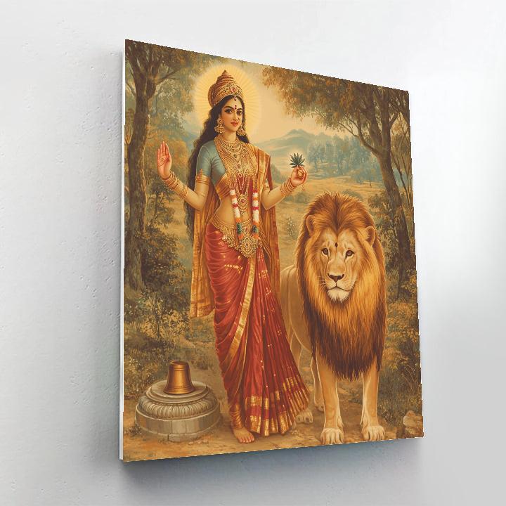 Parvati With The Lion Of Gentle Courage Painting by numbers kit