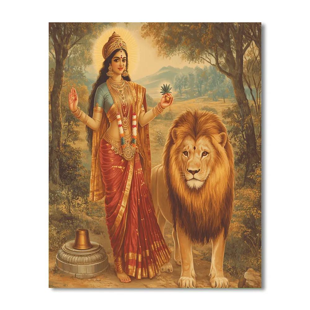 Parvati With The Lion Of Gentle Courage Painting by numbers kit