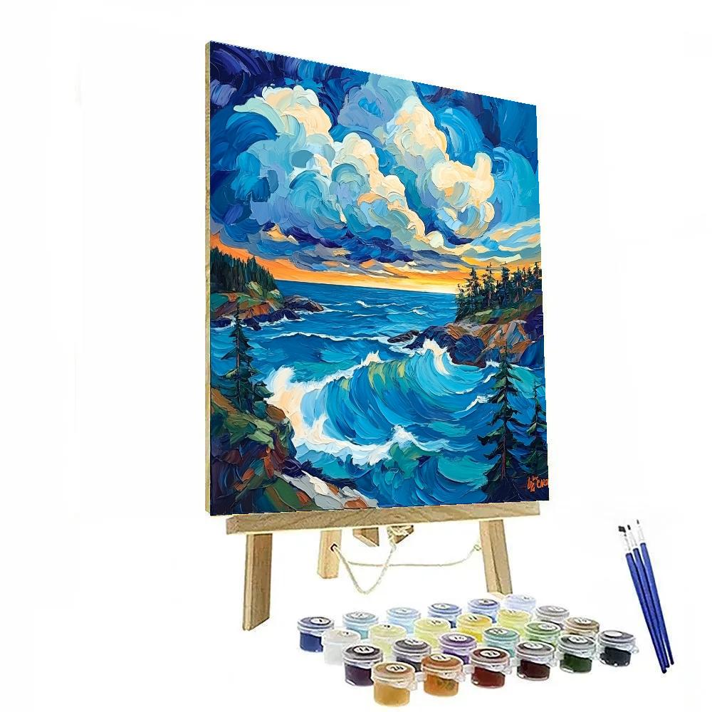Emily Carr Inspired Stormbreak Over Pacific Inlet Painting by numbers kit