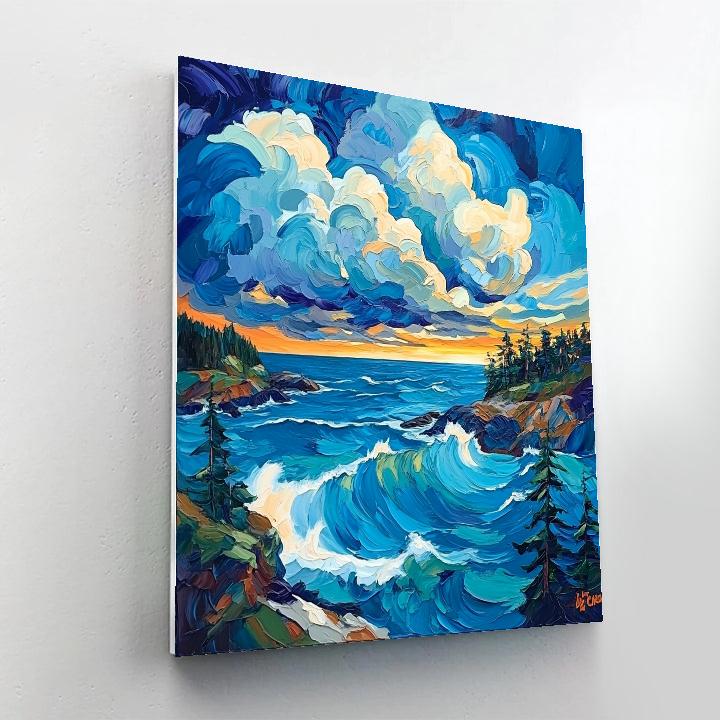 Emily Carr Inspired Stormbreak Over Pacific Inlet Painting by numbers kit