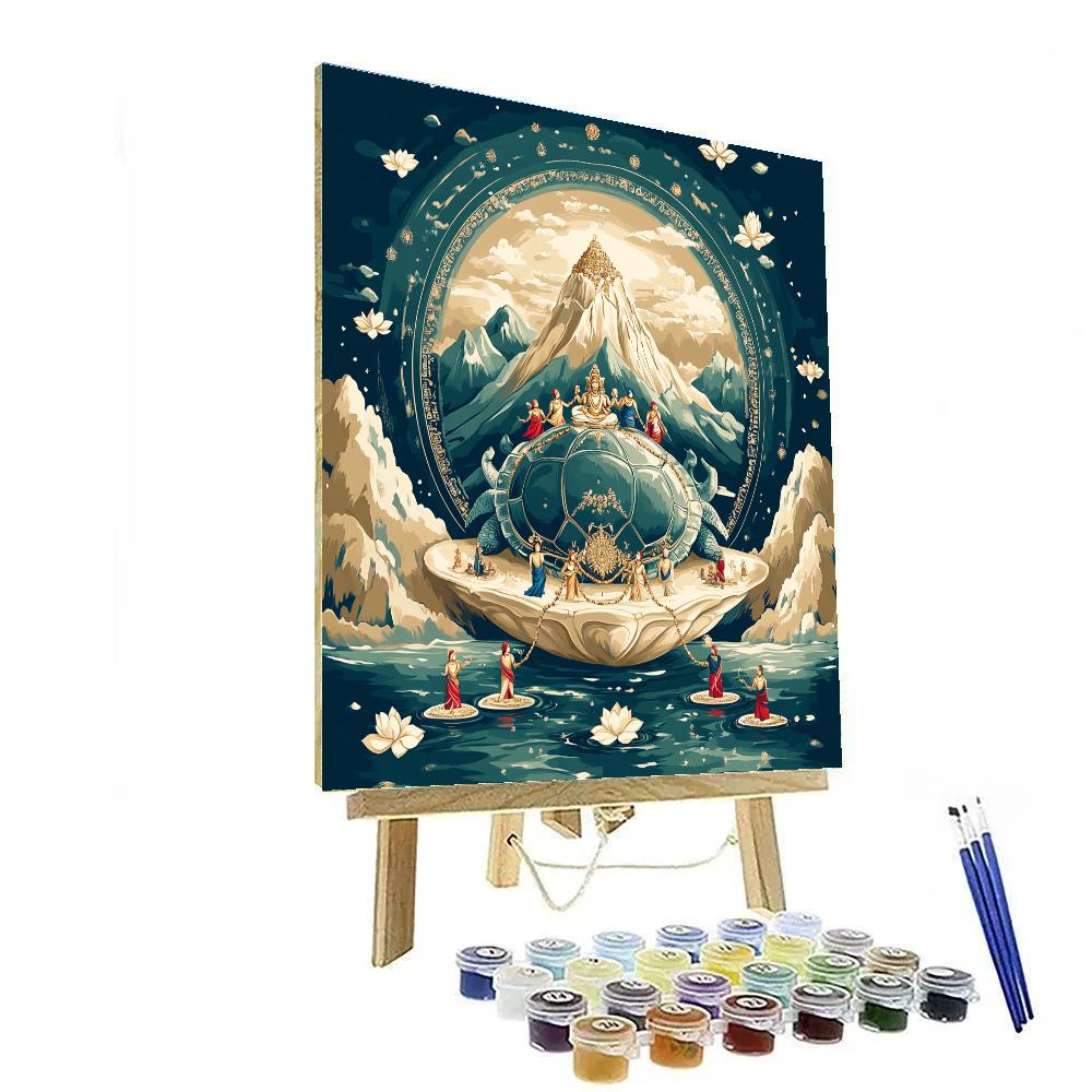 Kurma Supporting The Mandala Mountain Number painting