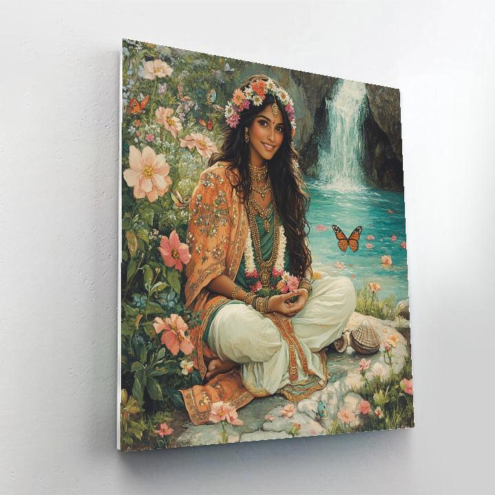 Parvati Crowned By Himalayan Wildflowers Paint by numbers kits