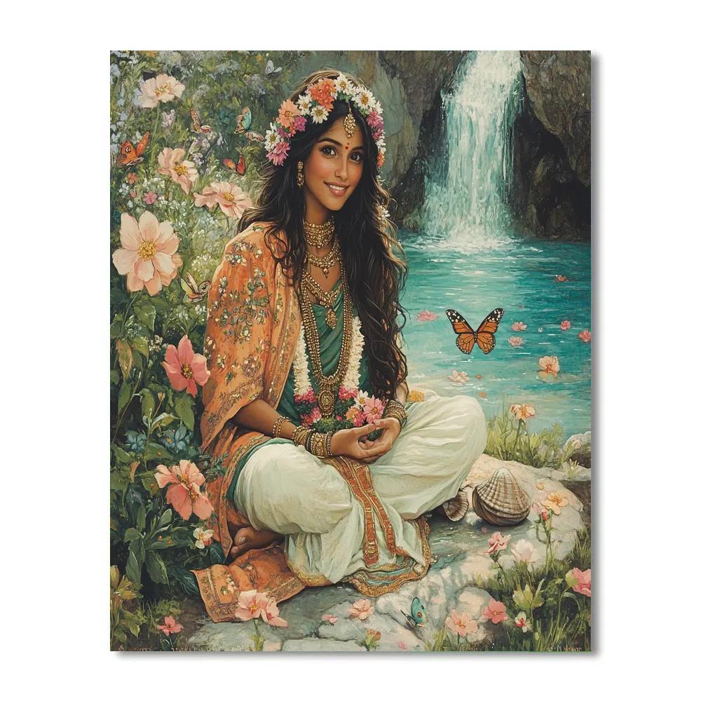 Parvati Crowned By Himalayan Wildflowers Paint by numbers kits