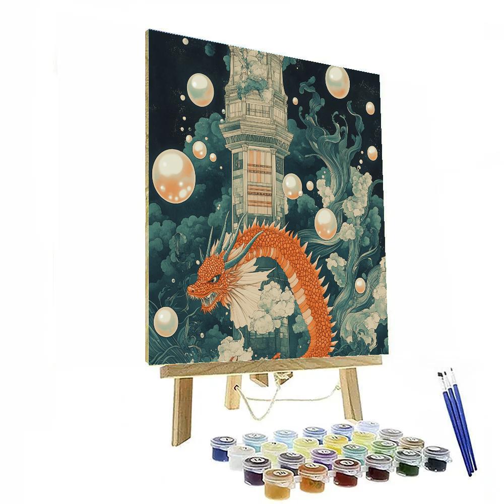 Undersea Library Dragon Reliquary Number painting