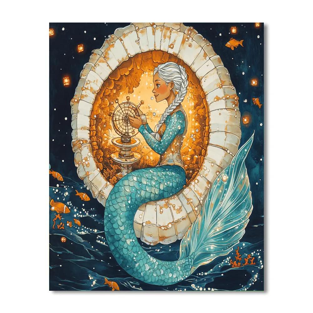 Tideglass Observatory Mermaid Paint by numbers kits
