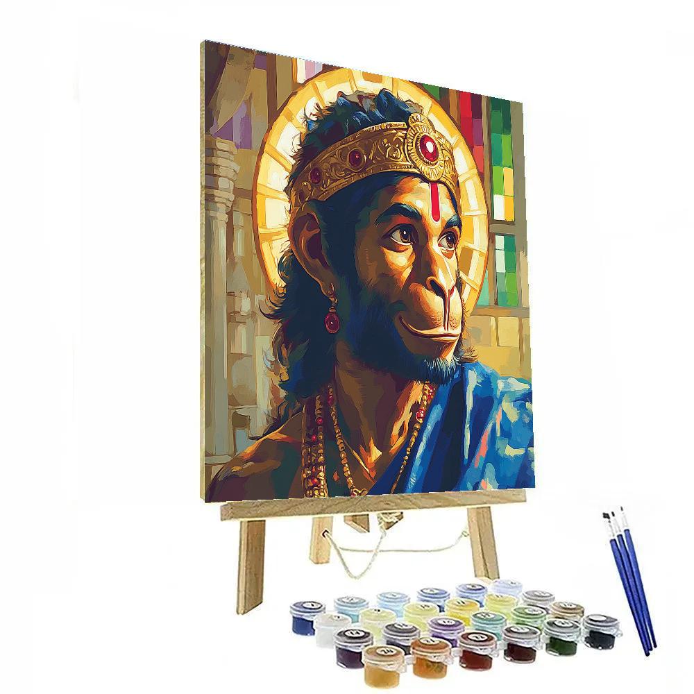 Hanuman Portrait In Prism Light Temple Painting by numbers kit