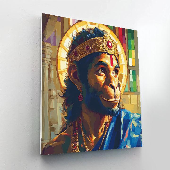 Hanuman Portrait In Prism Light Temple Painting by numbers kit