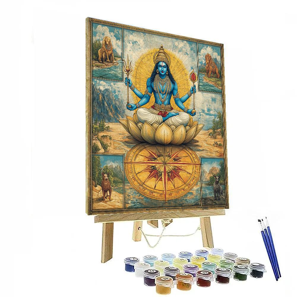 Vishnu Protecting The Four Directions Mandala painting number kit