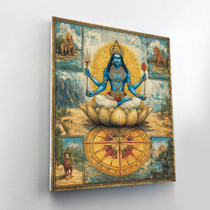 Vishnu Protecting The Four Directions Mandala painting number kit