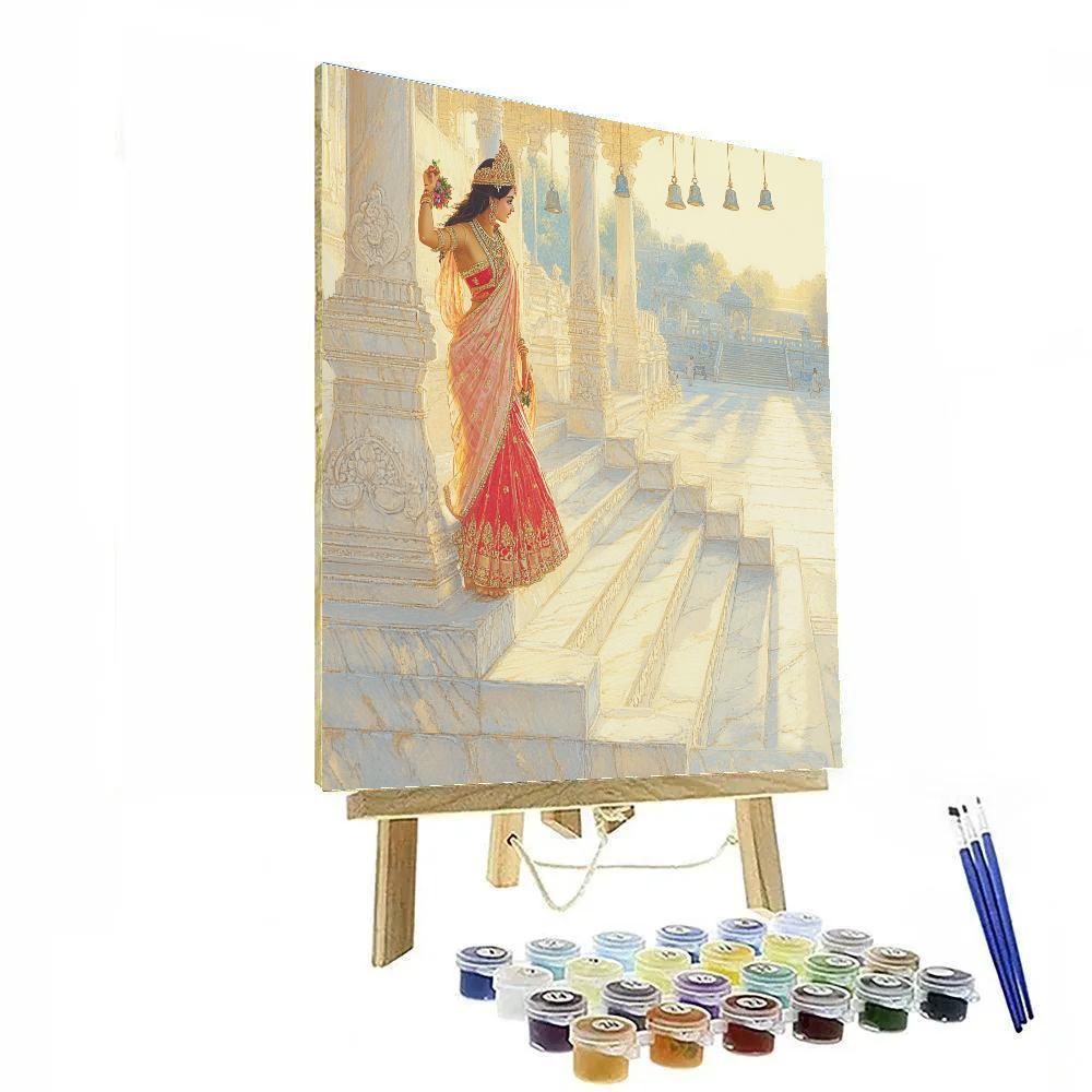 Parvati In The Marble Lotus Stairway Number painting