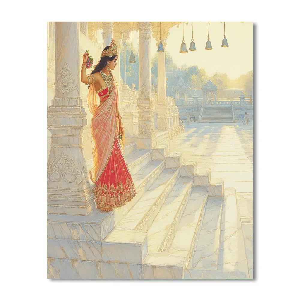 Parvati In The Marble Lotus Stairway Number painting