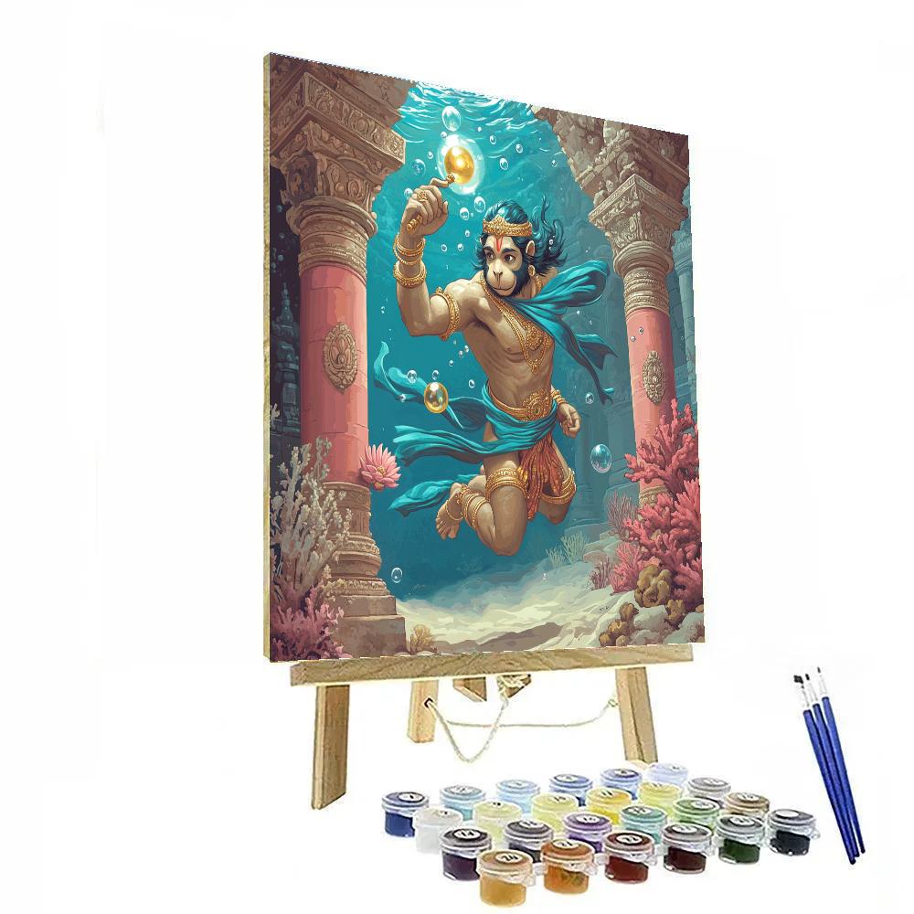 Hanuman Underwater Temple In The Coral Nebula Number painting