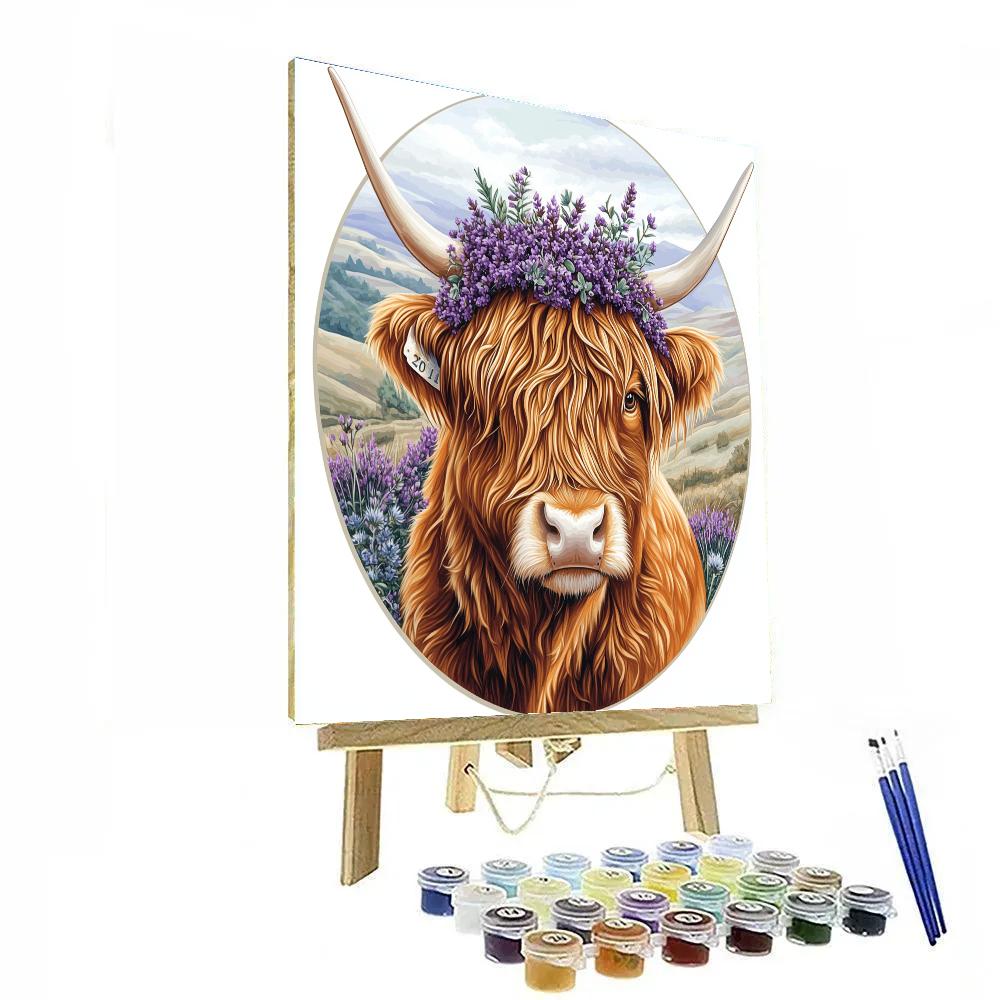 Heather Crowned Highland Cow Portrait Paint by numbers kits
