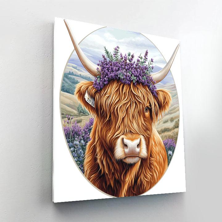 Heather Crowned Highland Cow Portrait Paint by numbers kits