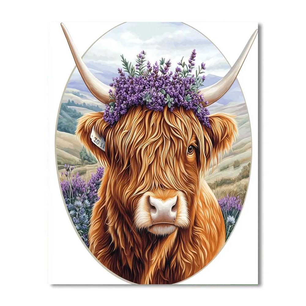 Heather Crowned Highland Cow Portrait Paint by numbers kits