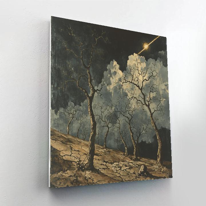 Francisco Goya Inspired Comet Light In A Withered Orchard paint by color